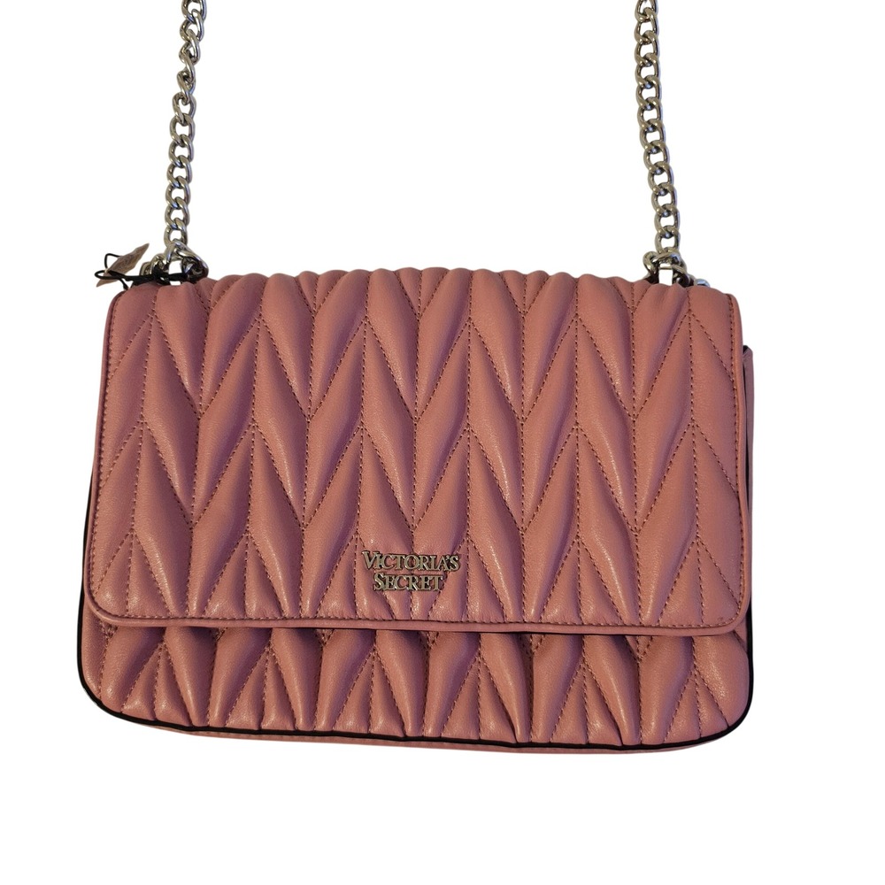 Victoria's Secret Pink‎ Quilted Chain Shoulder Bag Flap Crossbody